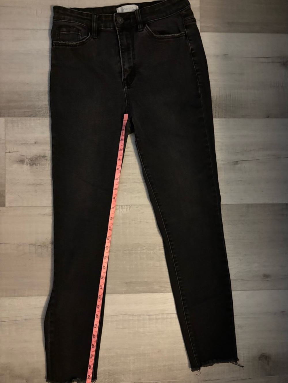 VERVET Black Raw Hem Skinny Jeans Size 29 High Rise Ankle - Picture 5 of 7